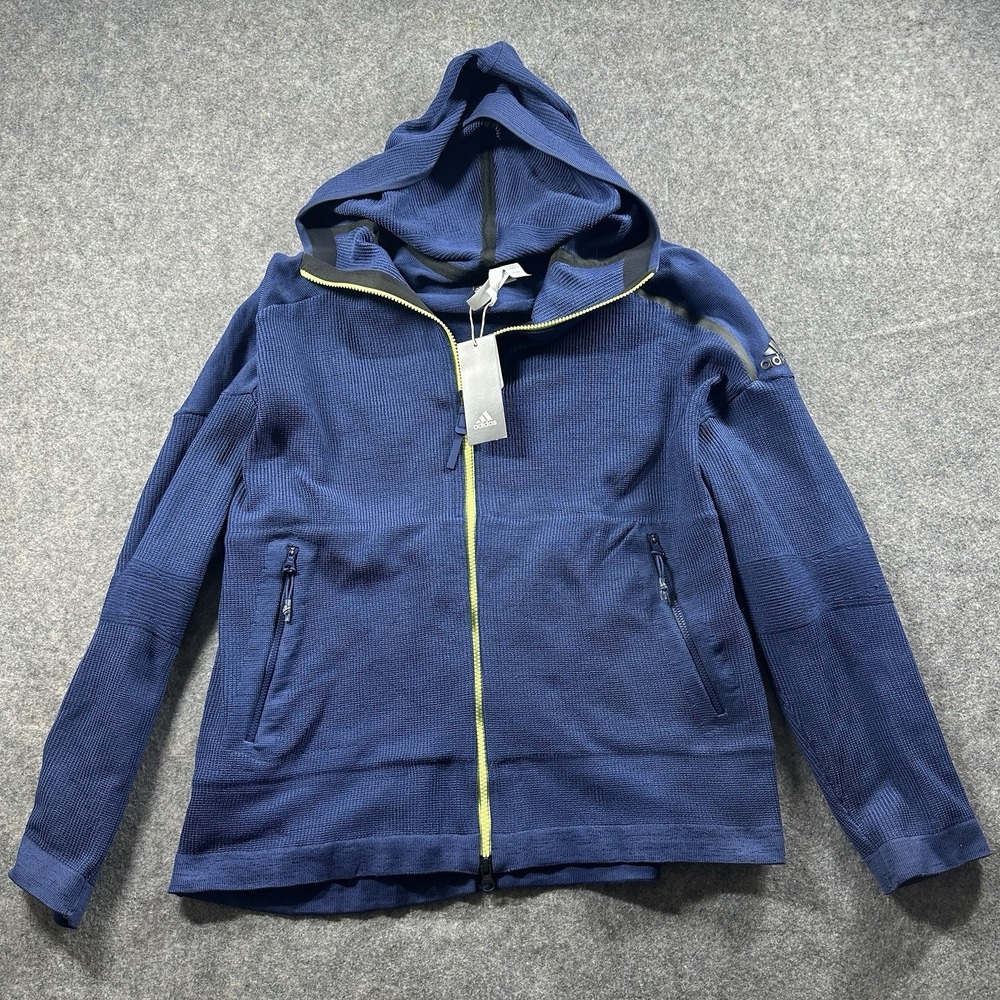 Adidas Tennis ZNEHOODY Hoodie Jacket Womens XL Blue Full Zip CF7342‎ NEW